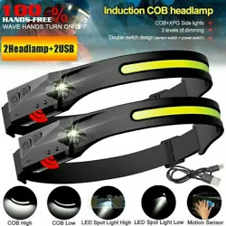 ✅【5 LIGHTING MODE OPERATION】 The headlamp features 5 modes; COB high mode, COB low mode, XPE high mode, XPE low...