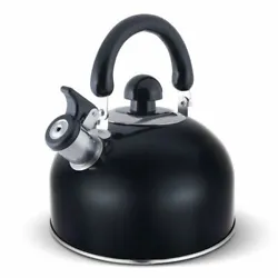 ELITRA Whistling Tea Kettle - Stainless Steel Tea Pot with Stay Cool Handle - 2.6 Quart / 2.5 Liter - Black - New. The...