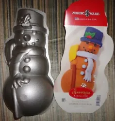 Cast aluminum with non-stick coating inside (dark gray) and out (light gray). Designed as a classic snowman with a...