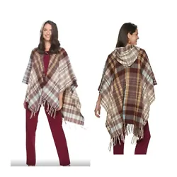 Multicolor Plaid. Pictures may vary in appearance depending on lighting, flash, monitor, etc. Toggle closure. Stylish...