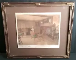 Antique hand colored photo by Wallace Nutting titled 