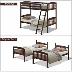Above all, Its safty design may be more attractive, it equipped with two full-length guardrails on the top bunk and a...