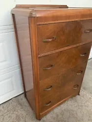The dresser has four dovetail drawers, original Bakelite hardware, on casters.Great size, just a beauty!32