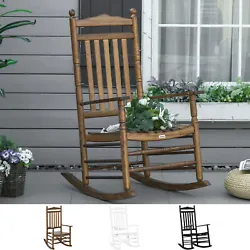 Rock back and forth in the warm afternoon sun with this classic rocking chair from Outsunny. The chair features a solid...