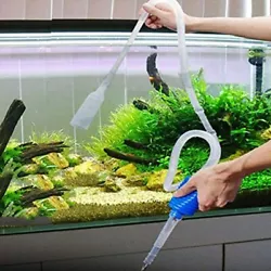Manuel Aquarium Nettoyant. Fournit une taille de paille pour les grands et petits aquariums. Matériel: ABS.