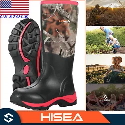 Manufacturer HISEA. Designed For The Huntress! 5- 100% WATERPROOF! Type Muck Mud Boots. Features Cushioned, Insulated,...