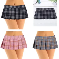 Set Include : 1x Miniskirt. GirlsSleepwear. GirlsSwimwear. Mid waist, elastic waistband for a comfy fit, scottish grid...