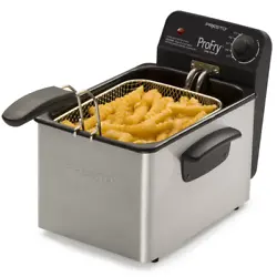 The oblong-shaped basket is ideal for frying large pieces of chicken or fish. Select the desired frying temperature...