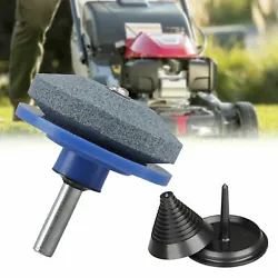 5PCS Lawn Mower Blade Sharpener Balancer Kit for Drill Grinder Stone Garden Tool. Lawn Mower Sharpener Material:...