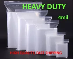 Top Quality Heavy Duty 4-Mil Reclosable Zip Seal Bags. Bag Type : Strong 4 mil Polyethylene Plastic.