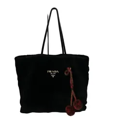 Authentic PRADA Black Shopper TotaSheepskin shopper shearling tote bag from Prada featuring top handles, a main...