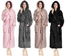 We made the robe of fluffy teddy sherpa fabric to make it cozy with an elegant touch! 100% Polyester.