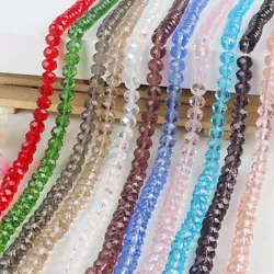 Shape: Rondelle. Process: Faceted Cut. Condition: Loose beads only, do not include string or thread! Material: Glass....
