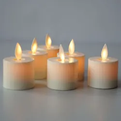 The shell of the tealight is made of unscented, non-drip soft plastic. 6 x Flamaless Tea Light Candles. Color : ivory....