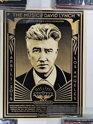 The Music Of David Lynch Screen Print Poster Shepard Fairy Signed Numbered RARE. Bent corner, and some other light wear...