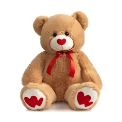 Featuring red hearts on pads and nose and a satin bow, the adorable teddy bear is designed for surprise and smiles. We...