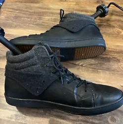 Aldo Men’s size 12 Boots tennis shoes Black Lace Up High Top Leather & Canvas. Smoke free home Fast shipping !Very,...