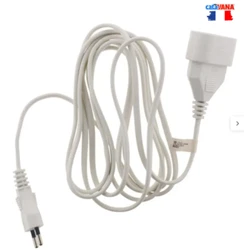 RALLONGE BLANCHE 6A DE 3M EN HO3VVH2F 2x0,75MM². Longueur de la rallonge : 3M. Couleur : Blanc. Lieu dutilisation :...