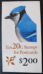 Timbre/Stamp USA Blue Jay Bird 1995 20c bloc/booklet of 10, 6 restant/remaining.
