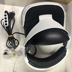 Sony PlayStation VR (CUH-ZVR1) For PS4 With All Cables. PS4 VR headset with the cables. Headset is worn and the headset...