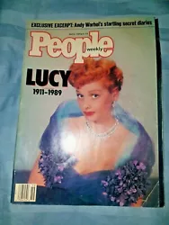 Andy Warhol. Lucy 1911 - 1989. People Magazine - May 8, 1989. Magazine is in Good condition. There is a crease on the...
