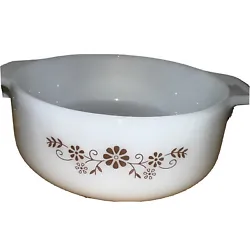 The round bowl features a beautiful brown flower design on milk glass, and is perfect for all occasions. It is oven and...