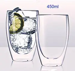 Double Wall Large 450ml Tumbler, Set of 2. Keep hot drink hot and cold drink cold, Perfect for coffee, Microwave Safe....