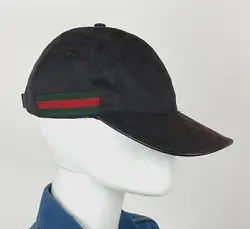 Authentic GUCCI Runway black GG logo web baseball cap hat. size: Large 59 (stamped). Size: Large 59 (stamped).