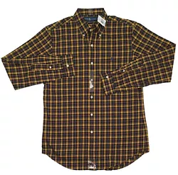 Maker Polo by Ralph Lauren. Yellow & Black Plaid with Blue & Red Stripes. Blue Signature Polo Player. Don’t miss this...