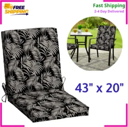 Take a vacation in your own backyard with the Mainstays Black and Tan Palm Outdoor Dining Chair Cushion. It is the...
