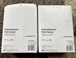 CASE OF 45 Cypress Polyethylene Film Gown 68-6201-B. Three boxesAll new unusedOne box has damage but vests are new