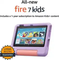 Ages 3-7, with content kids love, ad-free, Kid-Proof Case, 32 GB, (2022 release). Fire 7 Kids tablet, 7