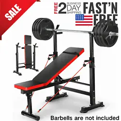 [V 💪 【 Effective coach] 】 - Powerful 6 -in -1 bench press and shelf setting barbells and dumbbells. v 🙌...