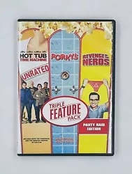 Hot Tub Time Machine Porky’s Revenge Of The Nerds Triple Feature Pack 3 DVD 2013. Condition is Very Good. Shipped...