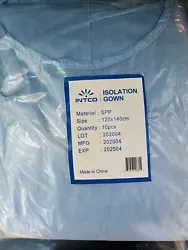 10 pack blue Isolation Gowns SPP 120×140cm.