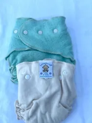 Loveybums Large LIO Mint Wool Crepe Cover / with Snaps-in Organic Cotton Diaper . Condition is New with tags. Shipped...