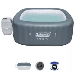 Coleman SaluSpa inflatable 4 person hot tub. Soothing AirJet system uses 114 air jets. Type Inflatable Hot Tub. 2 easy...