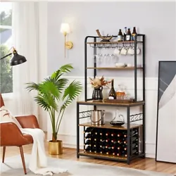 【Versatile Shelf Organizer】With a large capacity and a multi-layer design, this free-standing wine rack can also be...