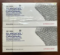 Surgicel Absorbable Hemostat x 2 Boxes. 24 Total Hemostats 4”x 8” Expires: 12-31-2027