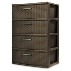 Organize visible storage areas with Sterilite’s Weave collection. The 4 Drawer Wide Weave Tower is ideal for 