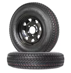 Pre-Mounted Trailer Tires & Wheels; 2-Pack Trailer Tires & Rims Bias Ply 175/80D13 Load C 5-4.5