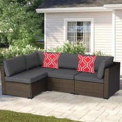 Exquisite rattan with strong toughness will also give you a good touch. - Sectional sofa for rearranging into different...