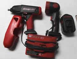 Flashlight in decent shape. Inside glass in flashlight broken (see pictures). Impact wrench in great shape.