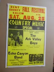 This concert featured The Ark Valley Boys and the Echo Canyon Band country music acts.