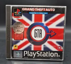 Jeu Grand Theft Auto London pour Sony Playstation 1 PAL vendu dans sa boîte avec sa notice dorigine. Lensemble est ici...