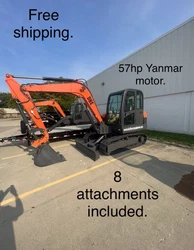 Yanmar 57hp Diesel motor. Condition - new machine has a yanmar Diesel engine. W/ swing boom. The operator area is...