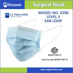 Masks Type: Surgical, Disposable, Earloop. Adjustable nose clip to ensure a secure fit. Level 3 barrier. User-friendly...