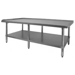 ETL Listed/Conforms to NSF Standards. 18 gauge polished stainless steel top. Stainless steel legs and undershelf....