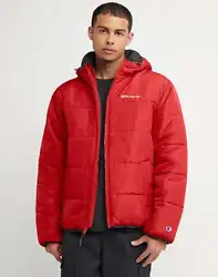 This rain and wind-resistant zip-up puffer is stuffed with 100% recycled polyester and has an adjustable hood to keep...