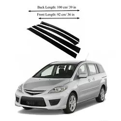 Keep rain and wind out while windows are open. Fits for Mazda 5 2006-2010. 4 PCs Tape-on window visors. Before removing...